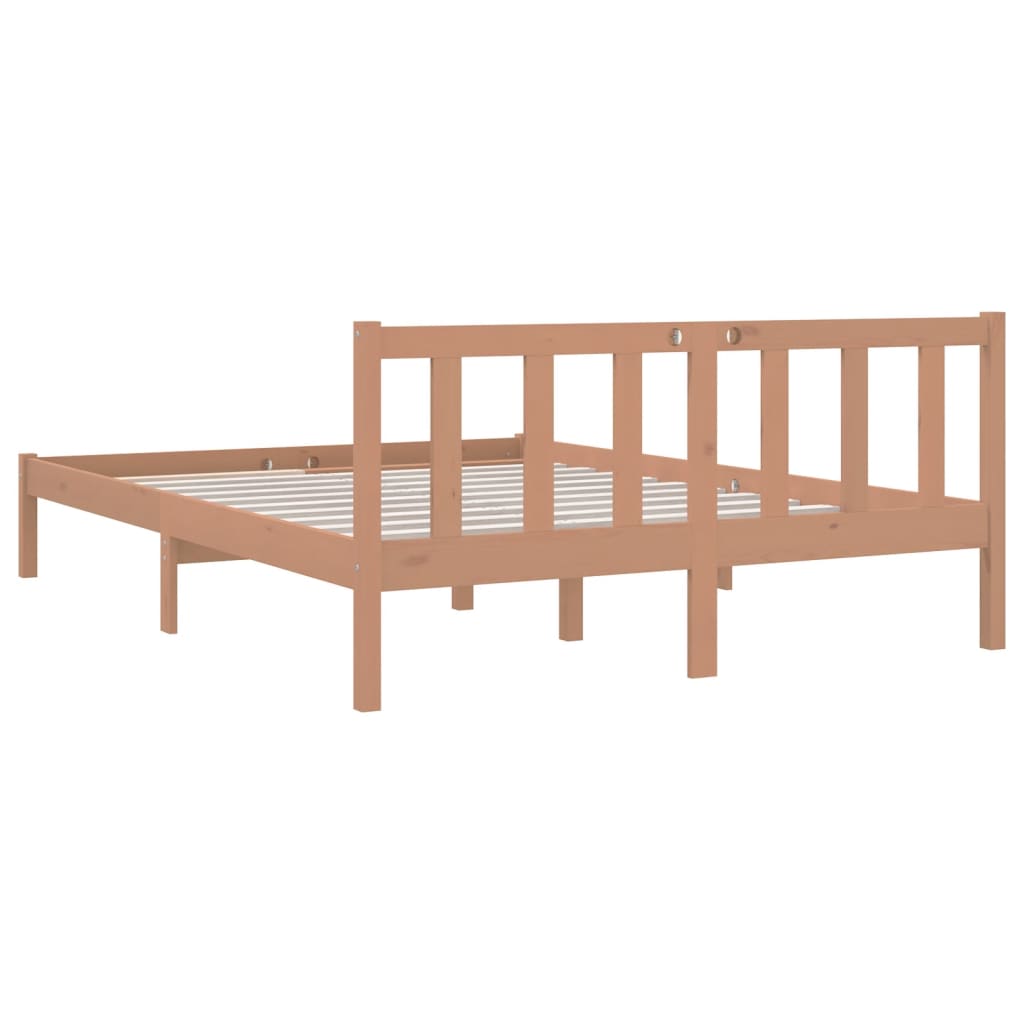 vidaXL إطار سرير خشب صنوبر صلب يني عسلي 140×200 سم