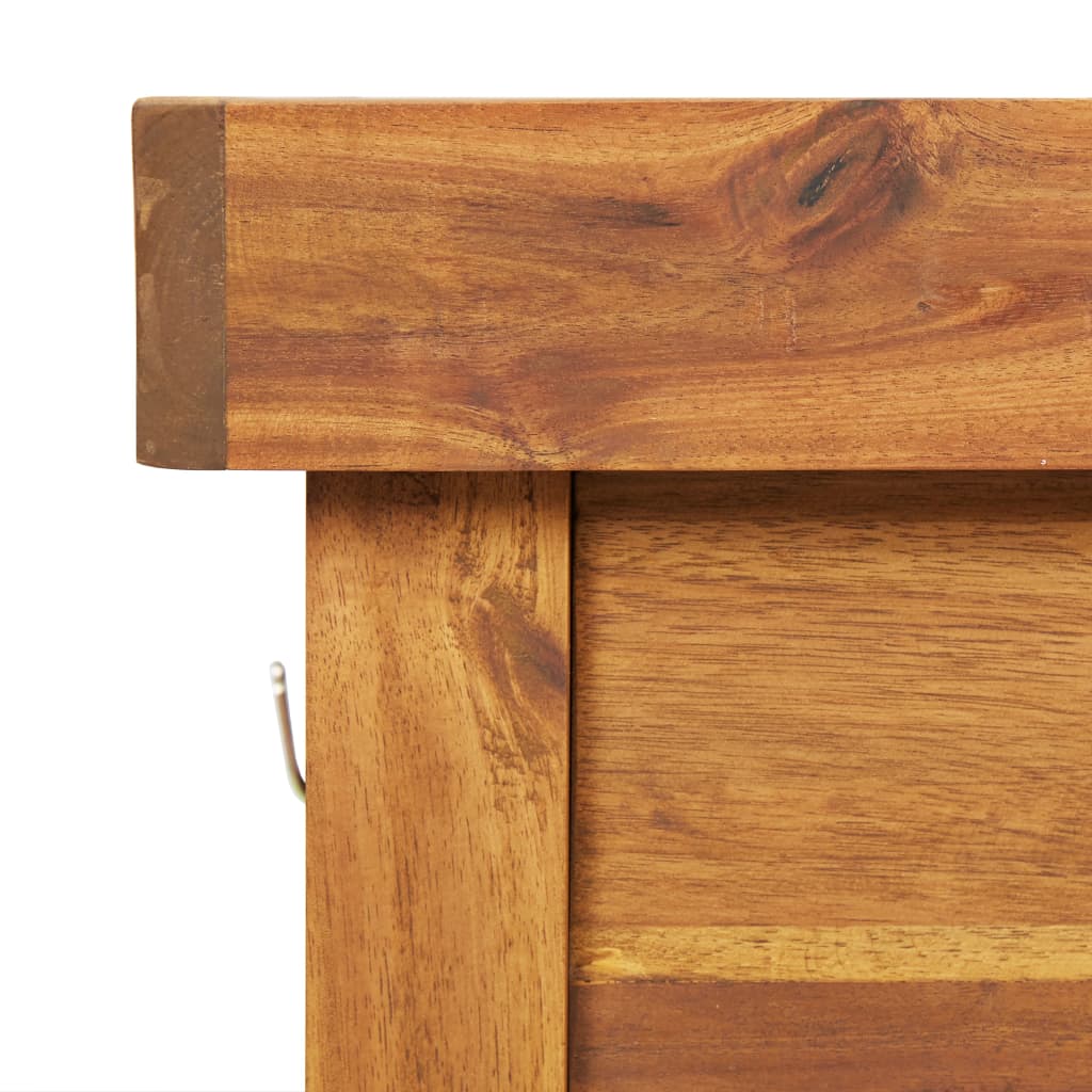 vidaXL طاولة عمل للحديقة مع سطح من الزنك خشب أكاسيا صلب