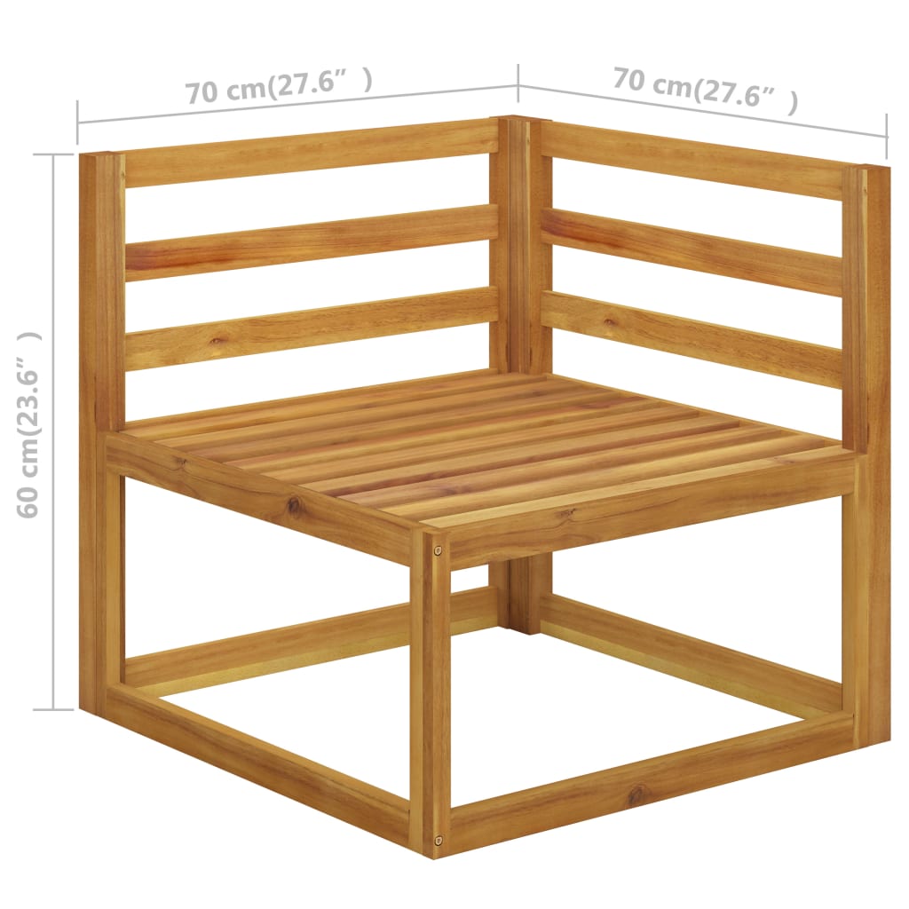 vidaXL أريكة حديقة 4-مقاعد مع وسائد خشب أكاسيا صلب