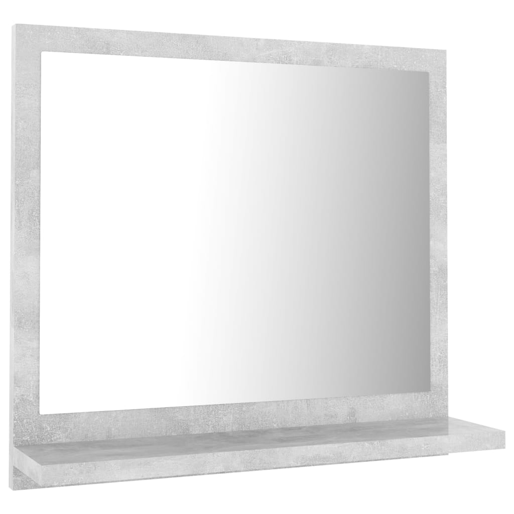 vidaXL مرآة حمام رمادي أسمنتي 40×10.5×37 سم خشب حبيبي