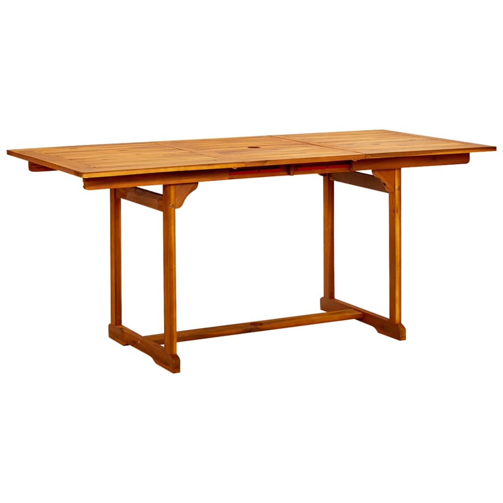 vidaXL طاولة سفرة حديقة (120-170)×80×75 سم خشب أكاسيا صلب