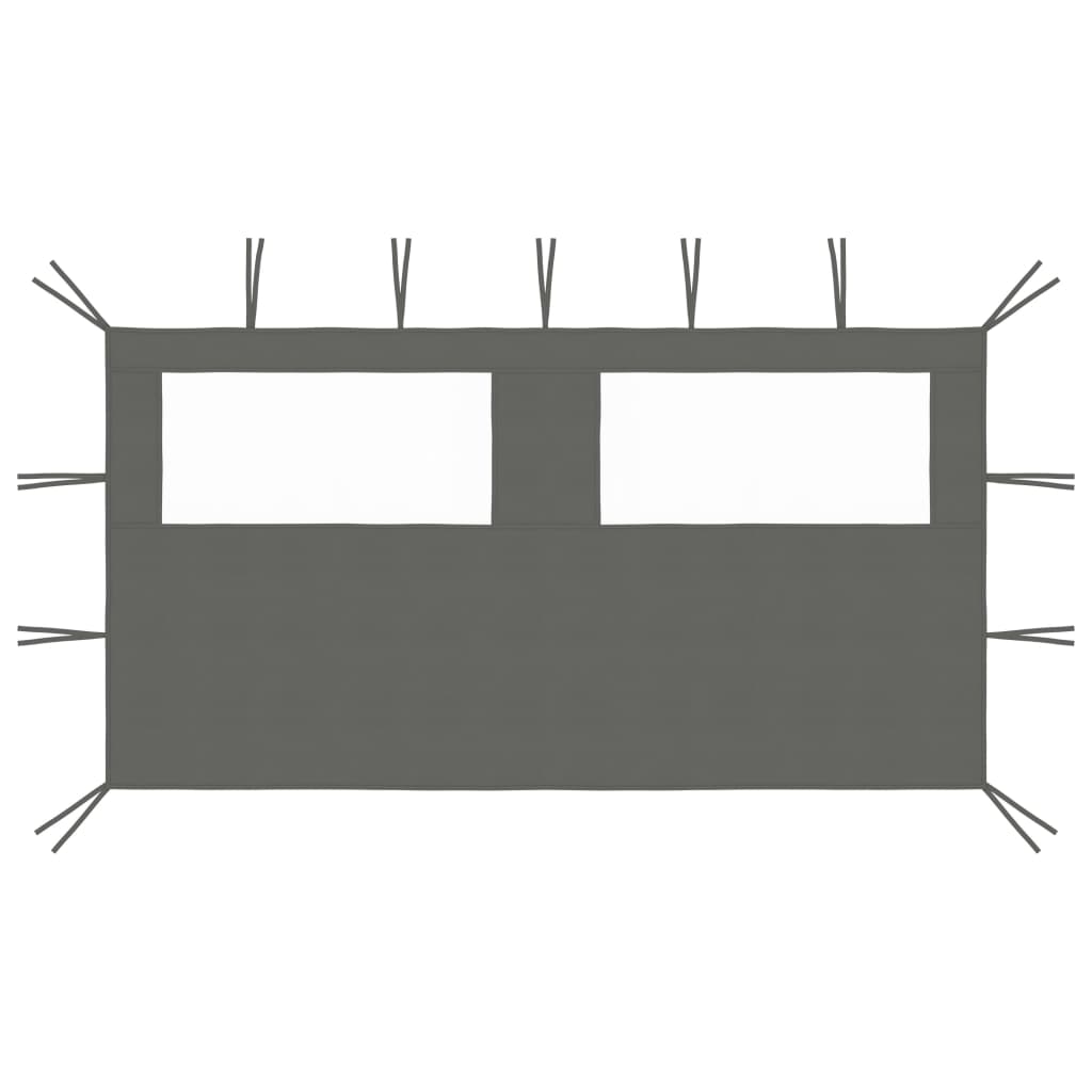 vidaXL جدار شرفة مراقبة جانبي وشبابيك 2x4 م أنثراسيت