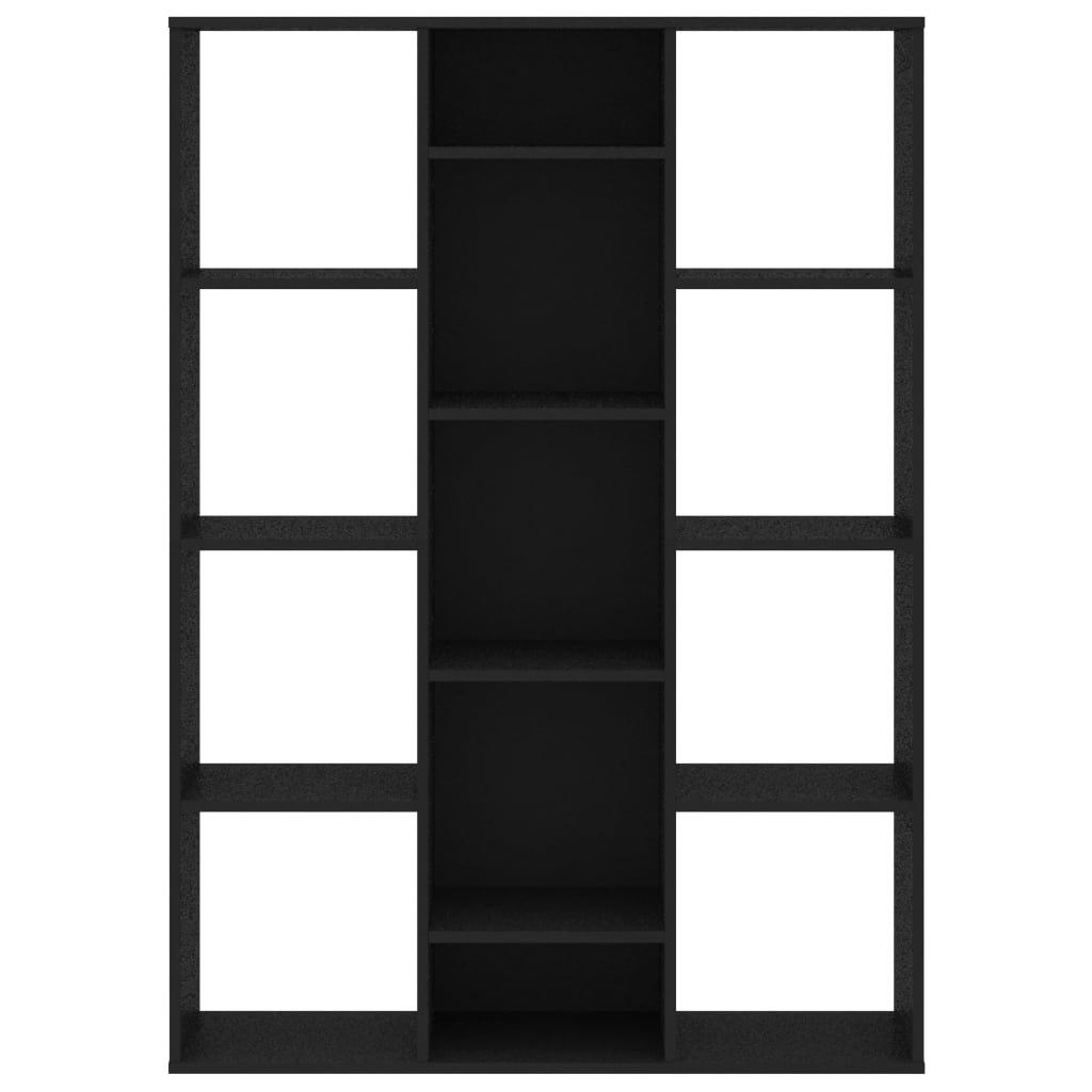 vidaXL فاصل غرفة/خزانة كتب أسود 100×24×140 سم خشب مضغوط