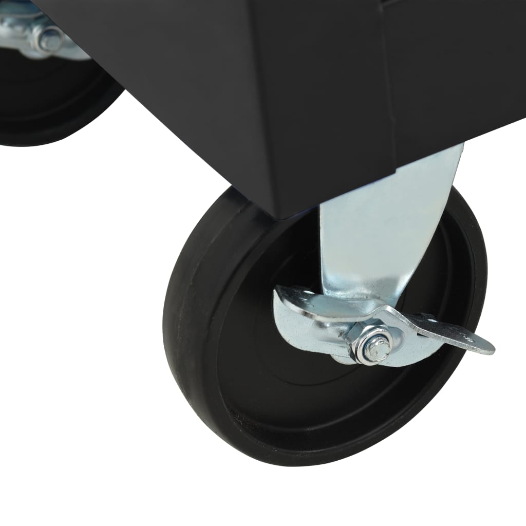 vidaXL عربة أدوات بعجلات مع 14 درج فولاذ أسود