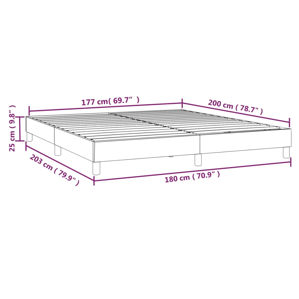 vidaXL إطار سرير رمادي داكن 180×200 سم قماش