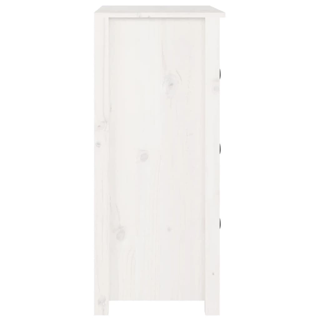 vidaXL خزانة جانبية لون أبيض 80x35x70 سم خشب صنوبر صلب