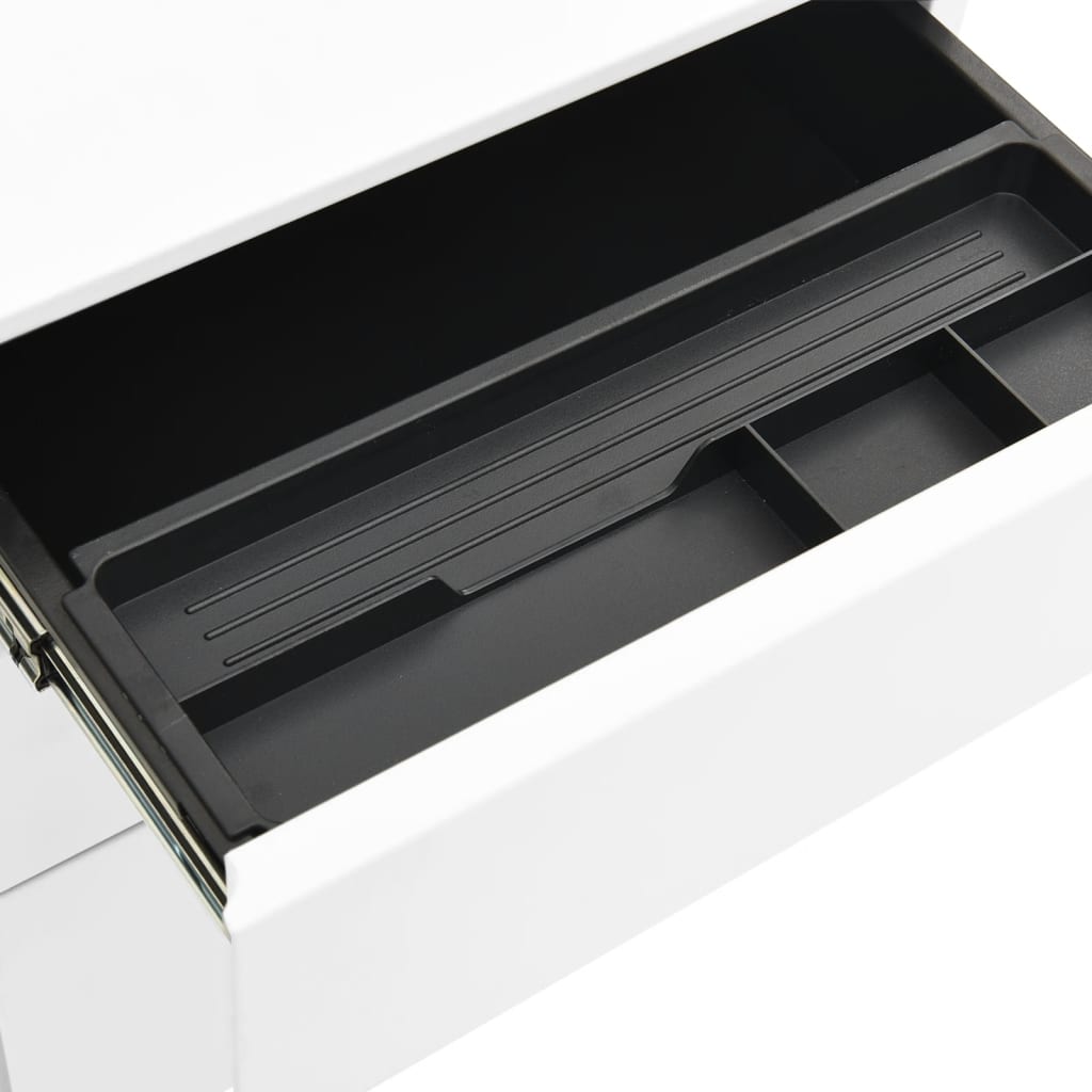 vidaXL خزانة ملفات متحركة أبيض 39×45×60 سم فولاذ
