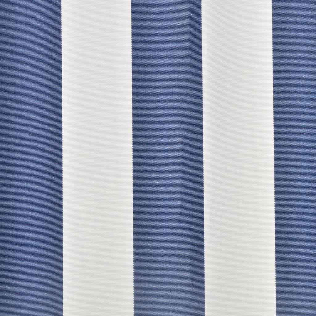 vidaXL غطاء مظلة واقي من الشمس قماش أزرق وأبيض 6×3 م (الإطار غير متضمن)