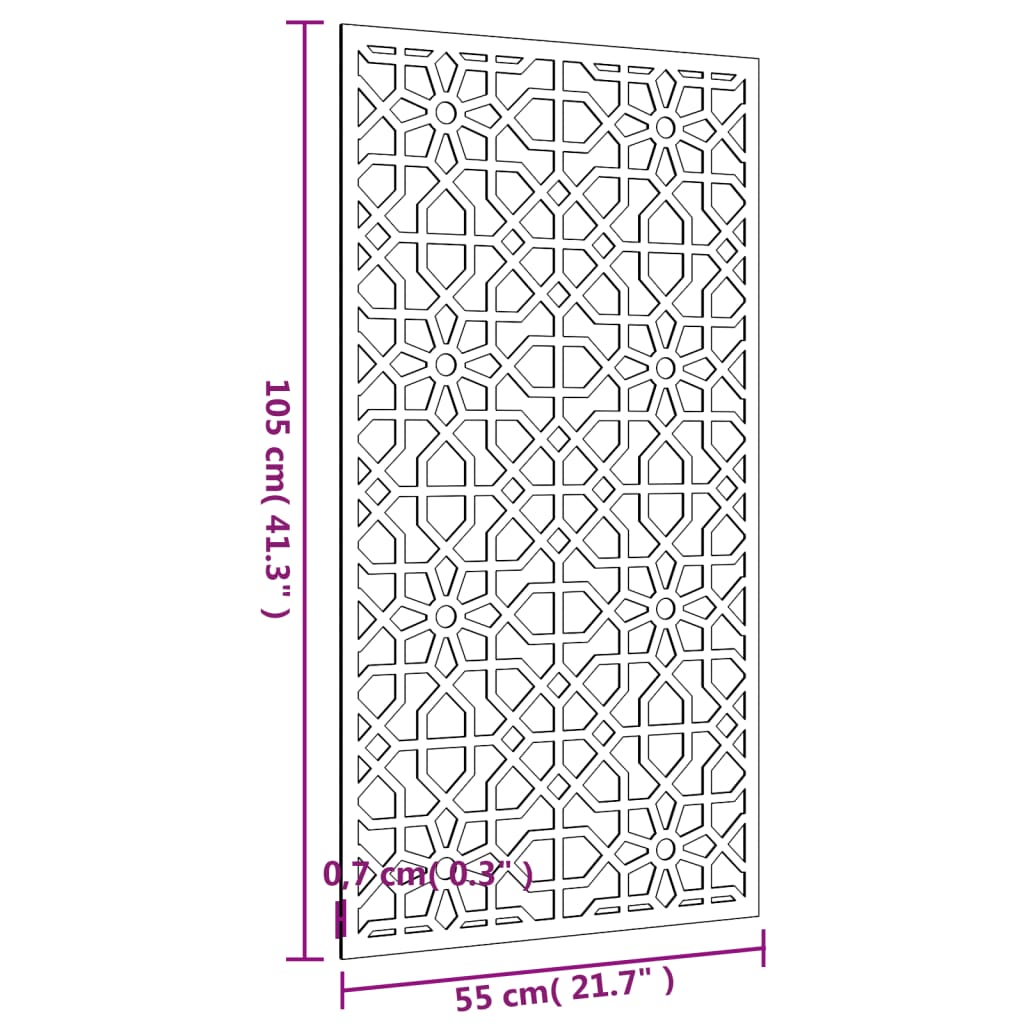 vidaXL ديكور حائط حديقة 55x105 سم فولاذ كورتن تصميم مغربي