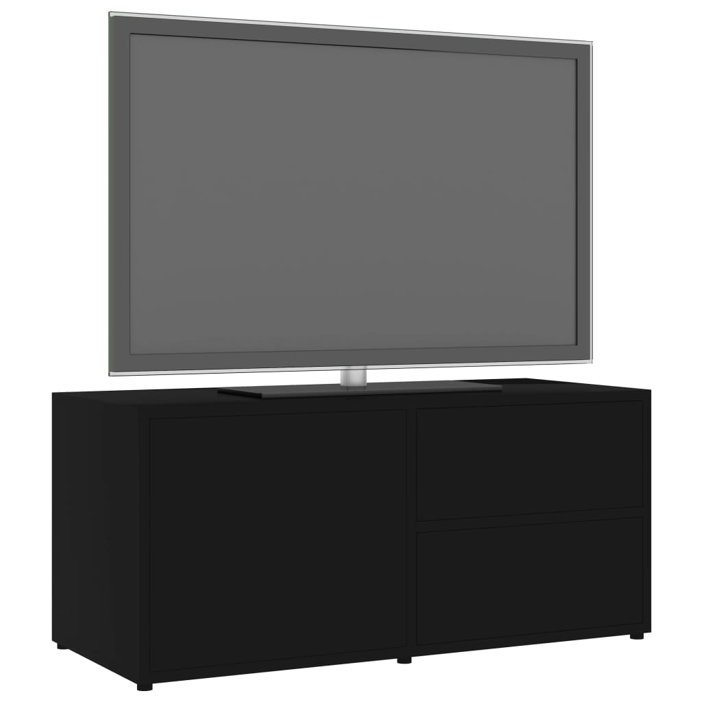 vidaXL خزانة تلفزيون أسود 80×34×36 سم خشب مضغوط