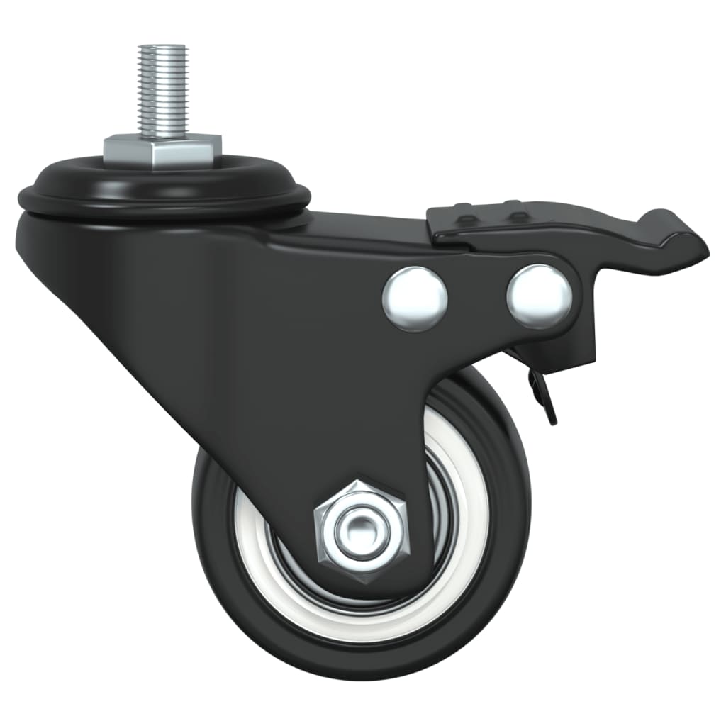 vidaXL عجلات محورية 4 قطع لون أسود 35 ملم حديد