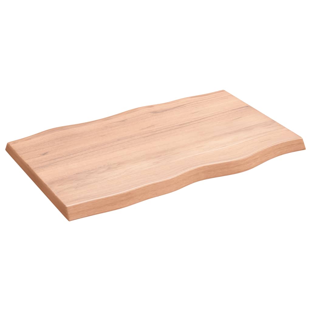 vidaXL سطح طاولة لون بني فاتح 80*50*(2-4) سم خشب صلب معالج وحواف خام
