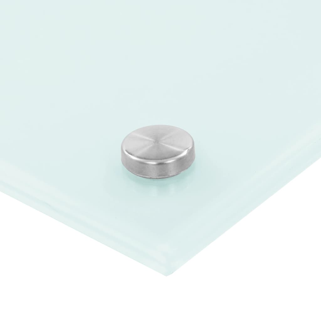 vidaXL لوح باكسبلاش للمطبخ أبيض 100×50 سم زجاج مقسى