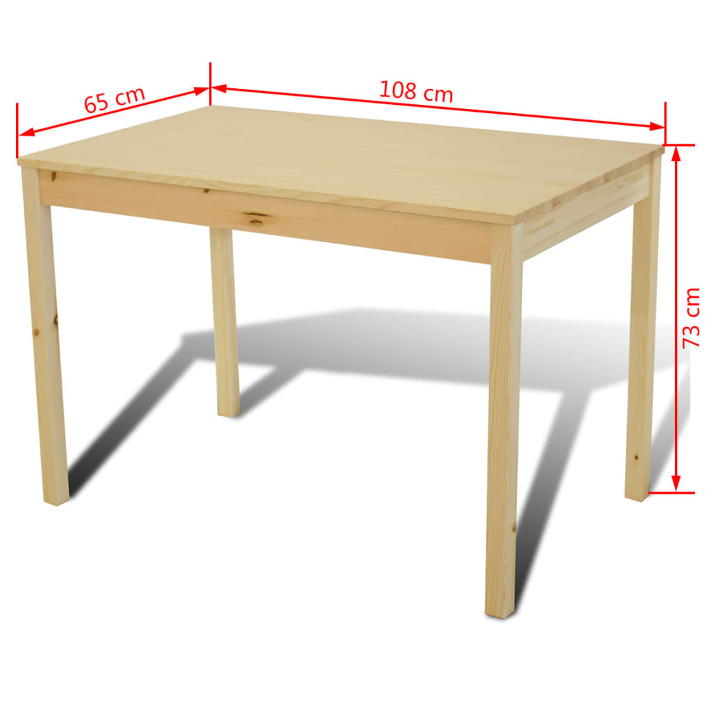 طاولة سفرة خشبية مع 4 كراسي لون طبيعي