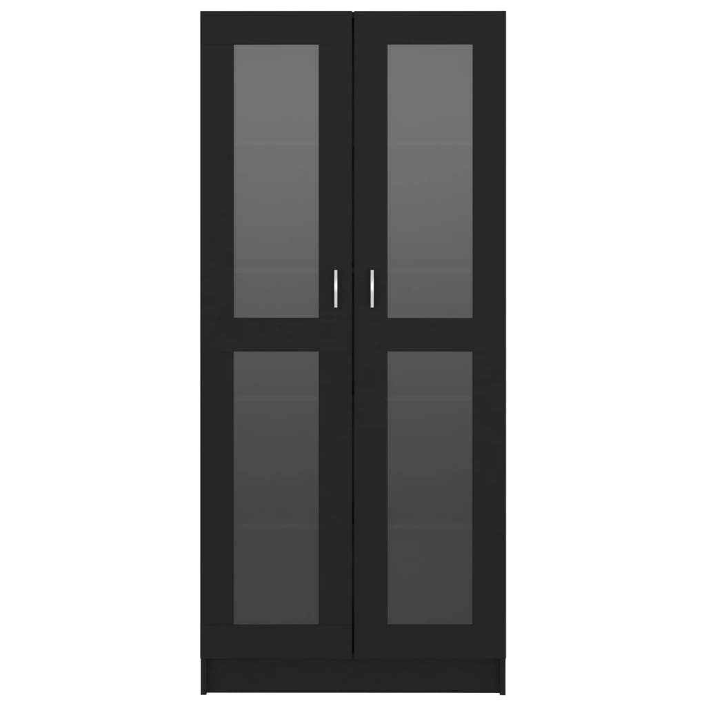 vidaXL حزانة عرض أسود 82.5×30.5×185.5 سم خشب حبيبي