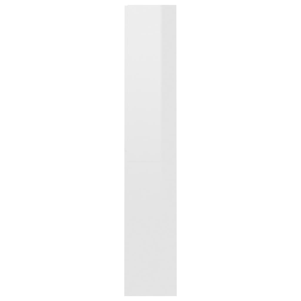 vidaXL خزانة كتب 4 طبقات أبيض لامع 60×24×142 سم خشب حبيبي