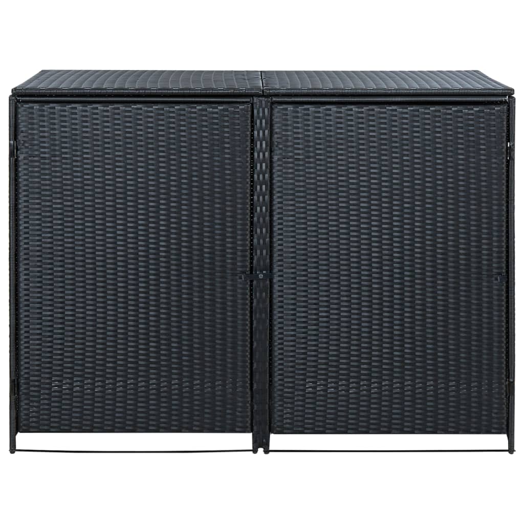 vidaXL كشك سلال القمامة مزدوج بولي روطان 148×80×111 سم