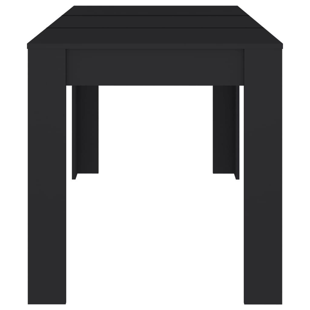 vidaXL طاولة سفرة لون أسود 140×74,5×76 سم خشب صناعي