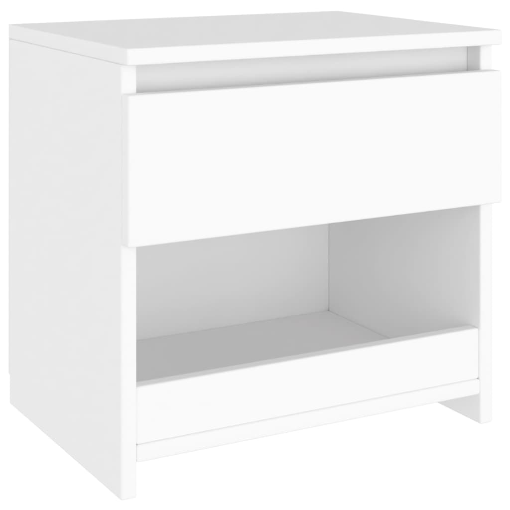 vidaXL خزانة جانب السرير أبيض 40×30×39 سم خشب حبيبي