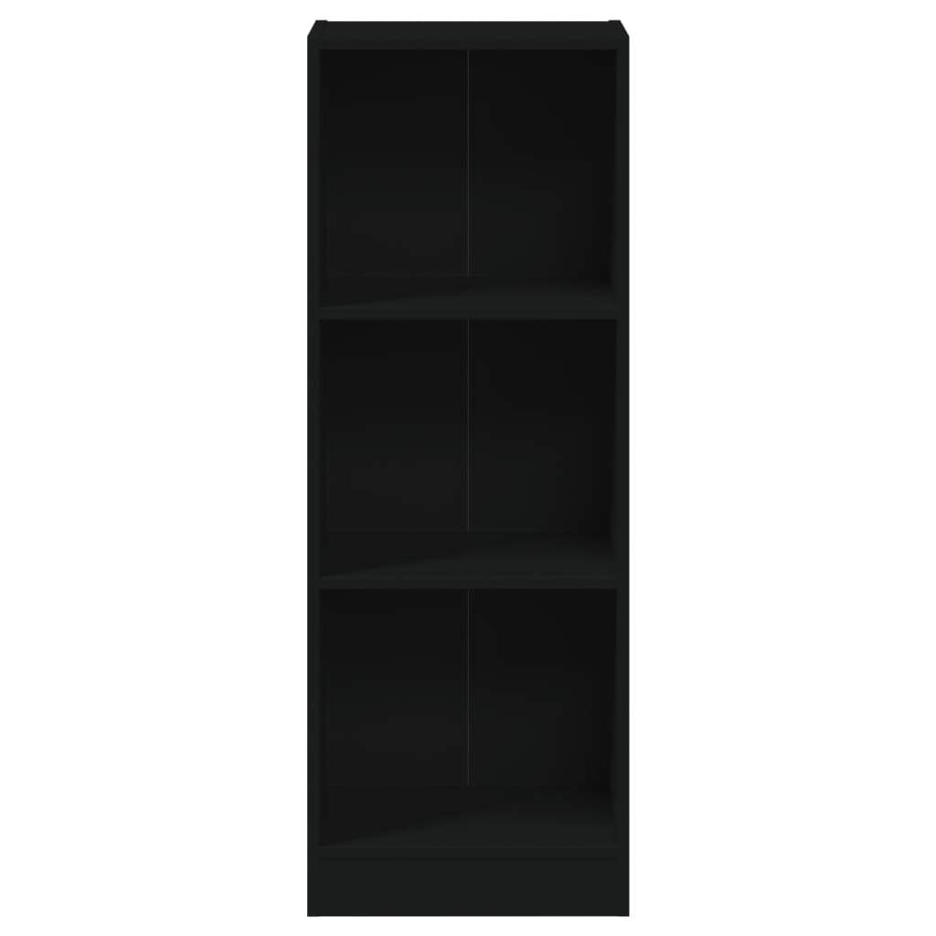 vidaXL خزانة كتب 3 طبقات أسود 40×24×108 سم خشب مضغوط