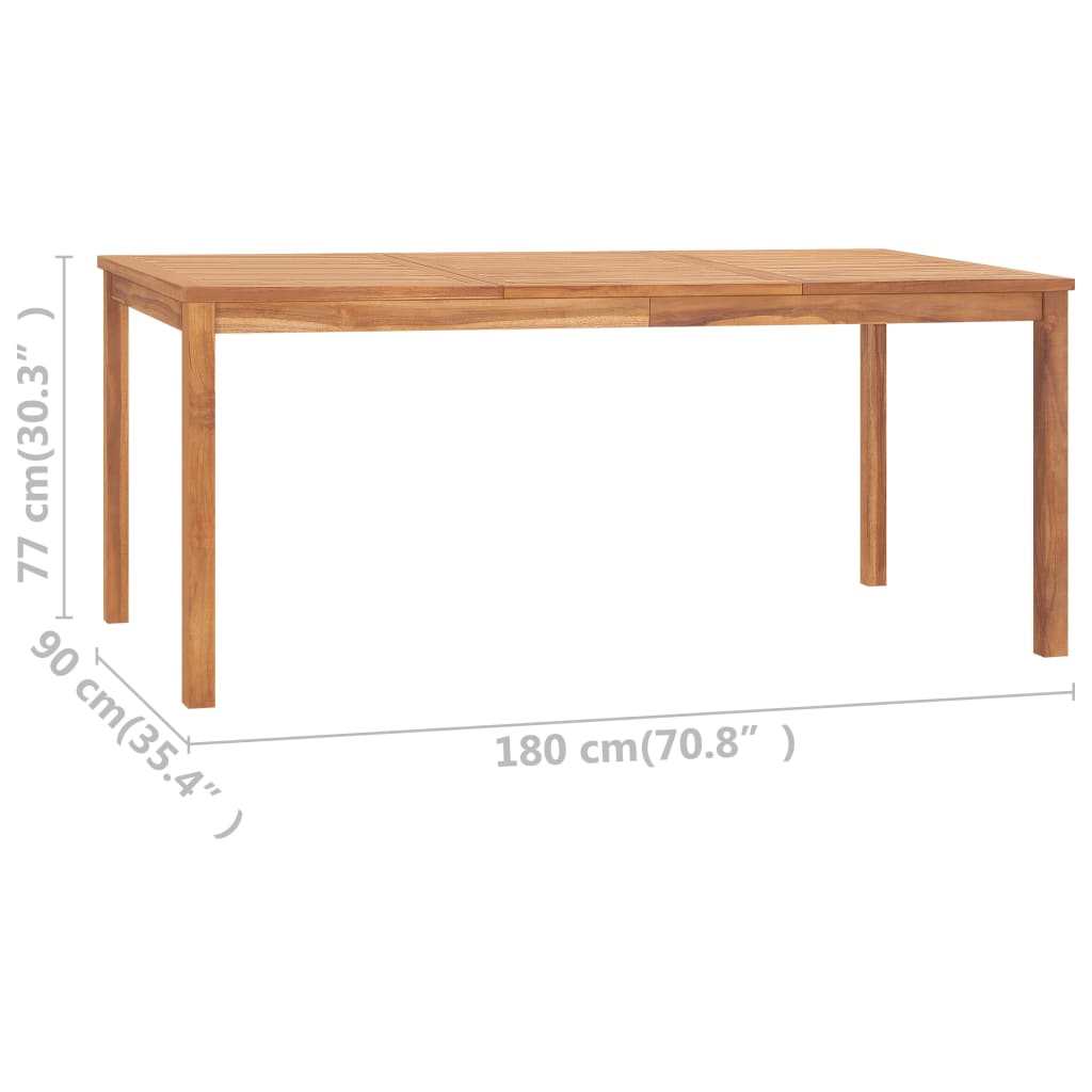 vidaXL طاولة سفرة حديقة 180×90×77 سم خشب ساج صلب