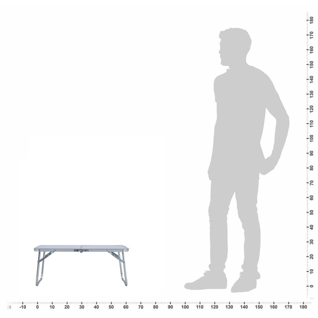 vidaXL طاولة تخييم قابلة للطي ألومنيوم 60×40 سم