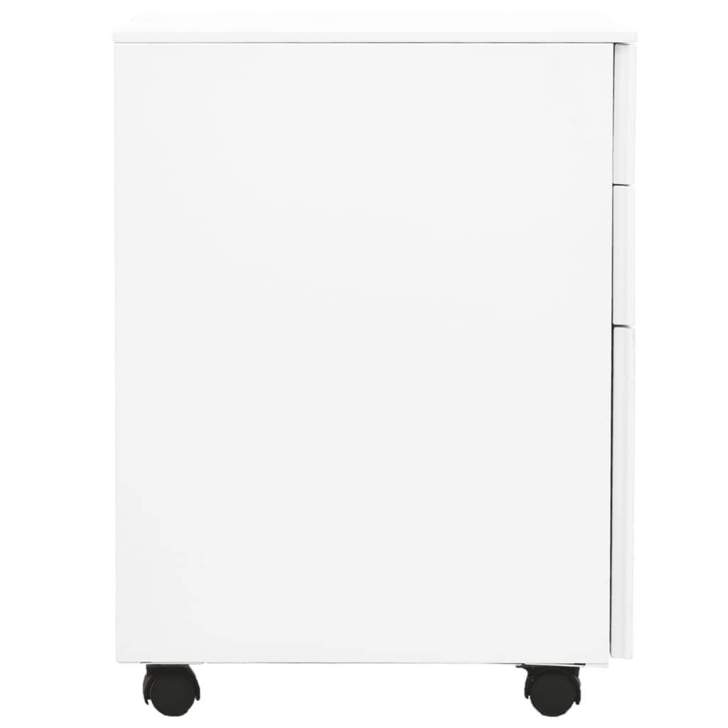 vidaXL خزانة ملفات متحركة أبيض 39×45×60 سم فولاذ