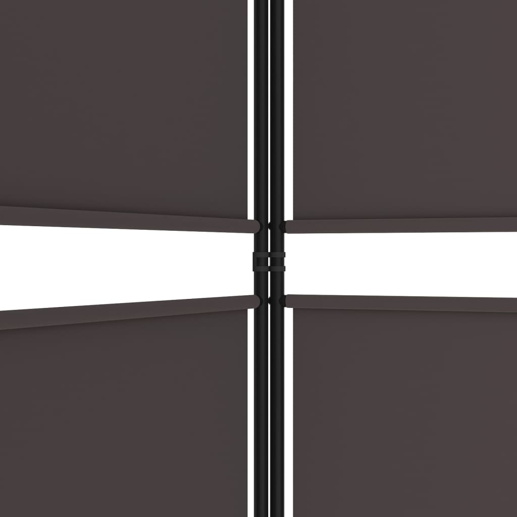 vidaXL مقسم غرفة 3-ألواح بني 150×200 سم قماش