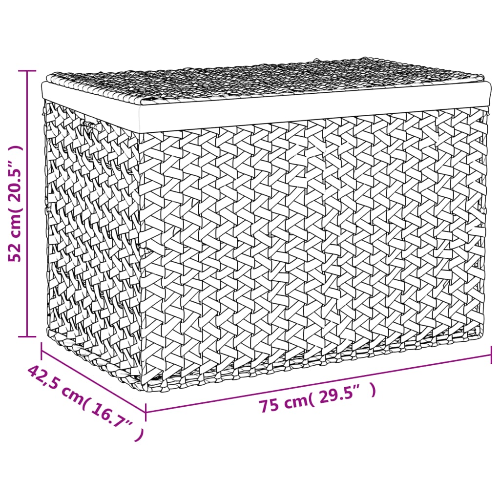 vidaXL سلة غسيل 3 قسم 75x42,5x52 سم صفير مائي