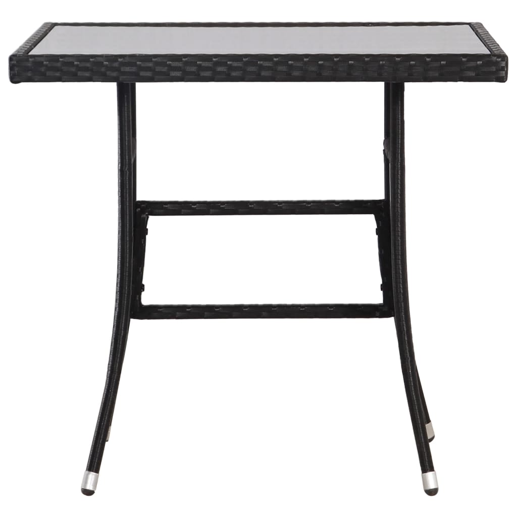 vidaXL طاولة حديقة أسود 80×80×74 سم بولي روطان