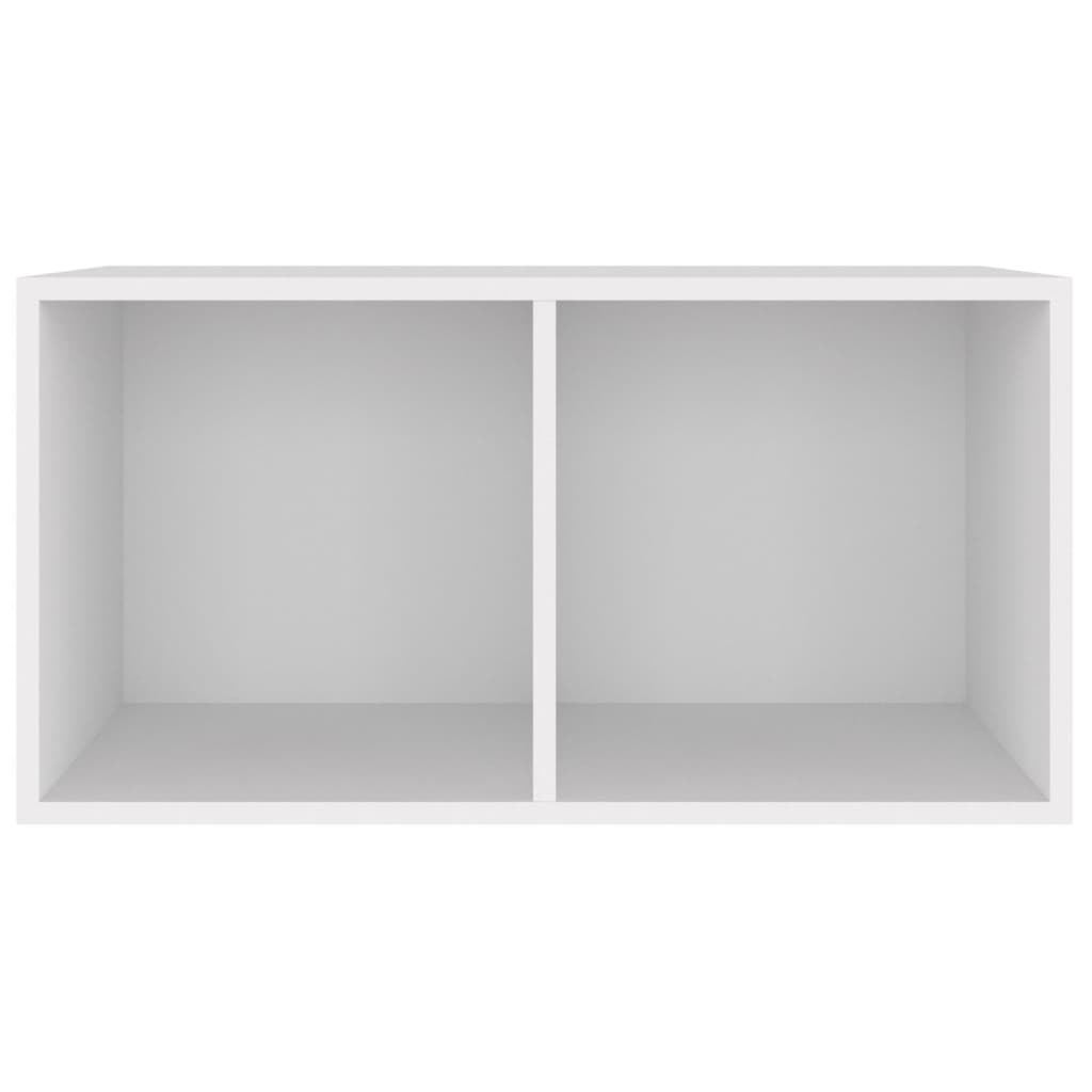 vidaXL صندوق تخزين فينيل أبيض 71×34×36 سم خشب حبيبي