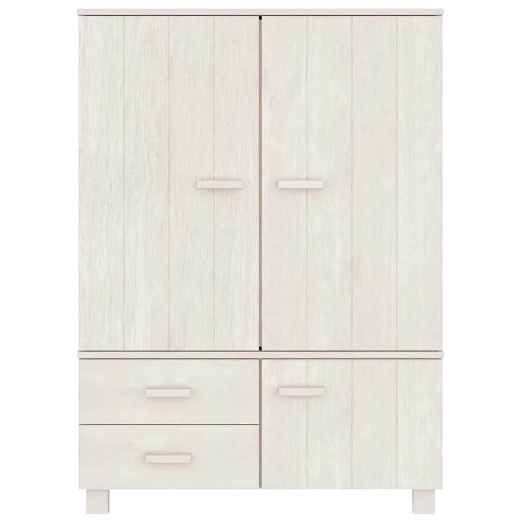 vidaXL خزانة ملابس أبيض 99×45×137 سم خشب صنوبر صلب
