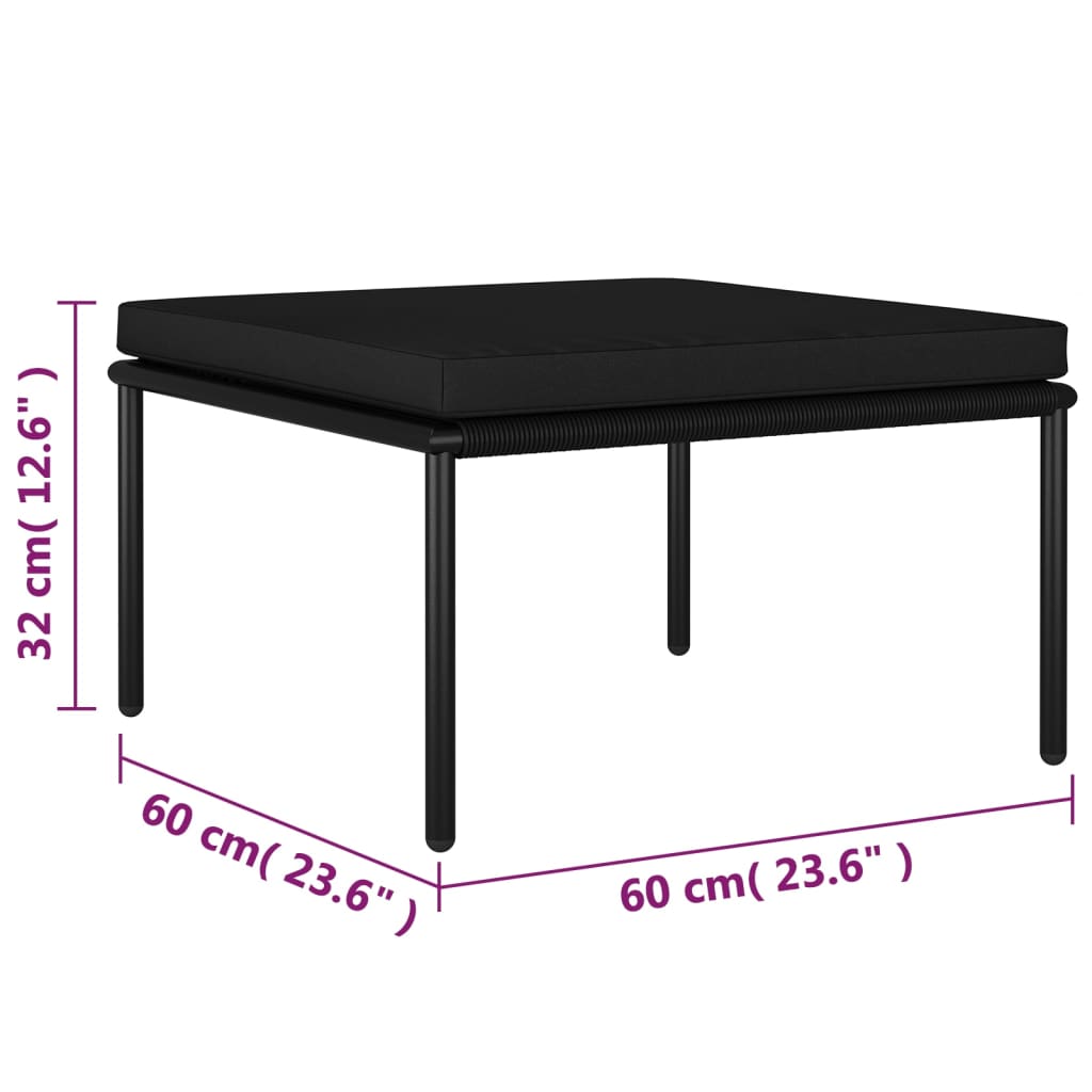 6 قطع طقم جلسةحديقة مع وسائد أسود بي في سي vidaXL