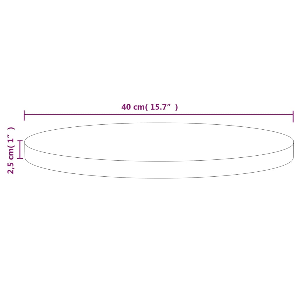 vidaXL سطح طاولة قطر 2,5x40 سم خشب صنوبر صلب