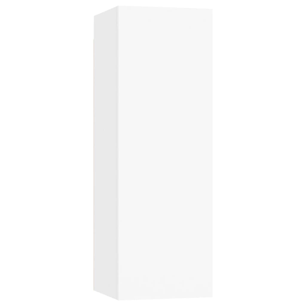 vidaXL خزانة تلفزيون أبيض 30.5×30×90 سم خشب مضغوط