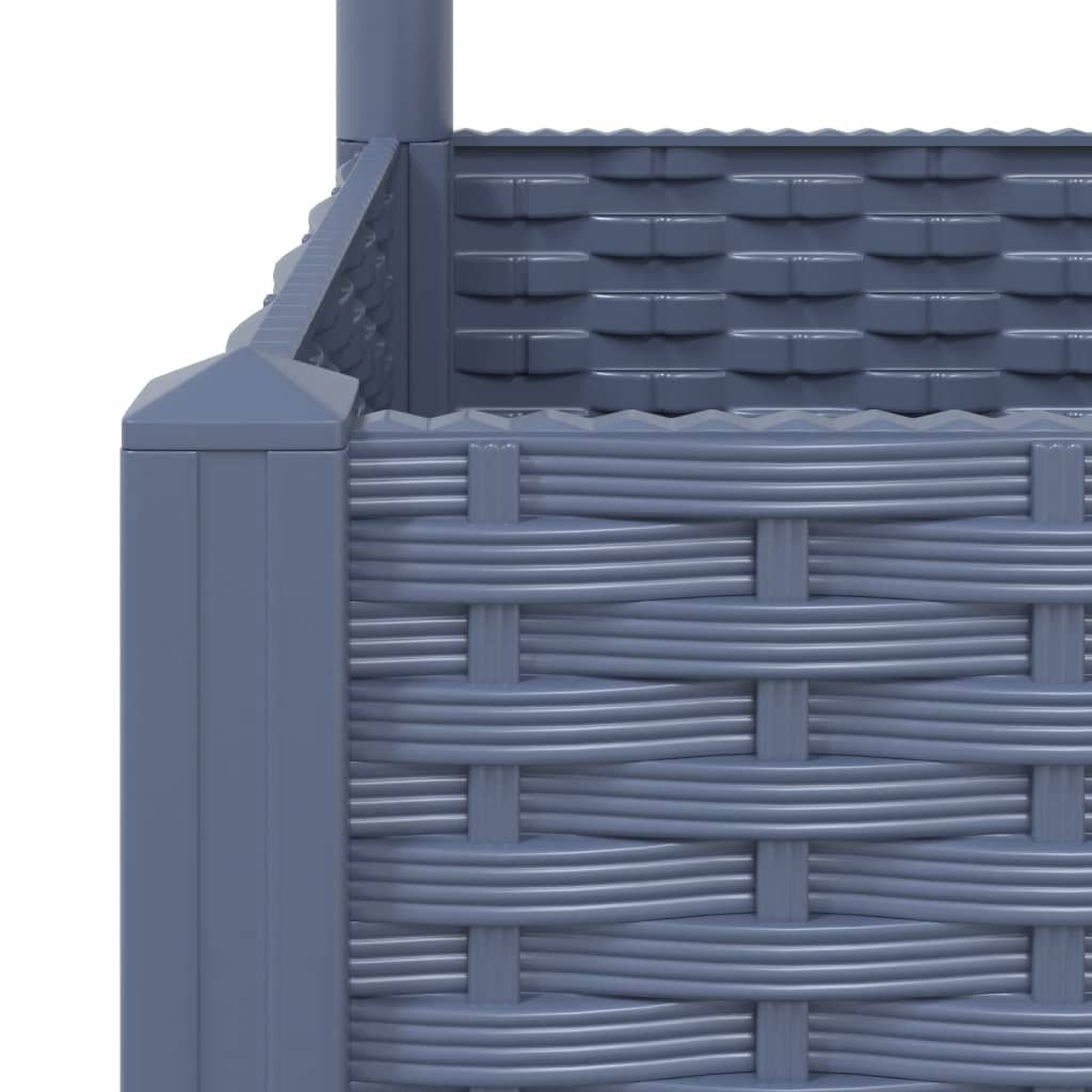 vidaXL حوض حديقة مع تعريشة رمادي داكن 40×40×136 سم PP