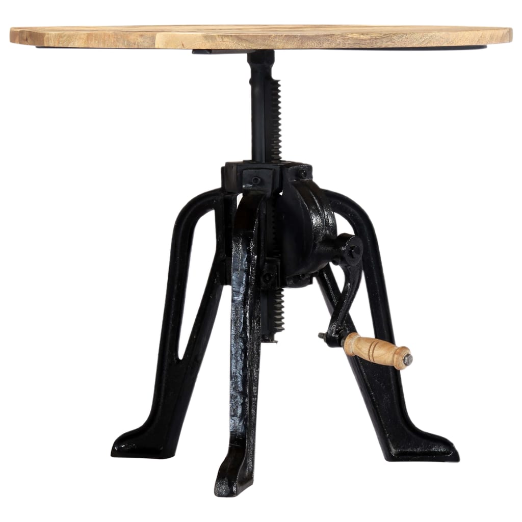 طاولة جانبية مقاس 60 × (46-63) سم مصمت من خشب المانجو وحديد الزهر vidaXL