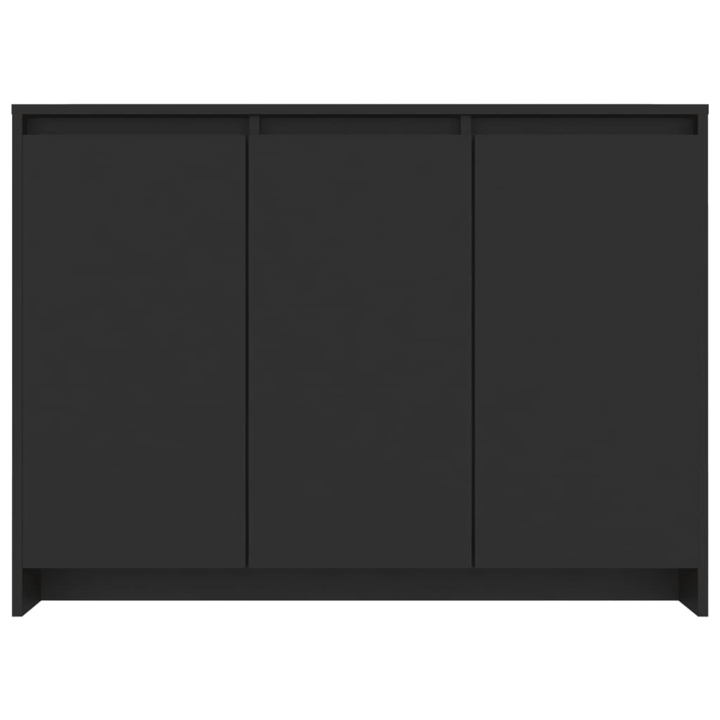 vidaXL خزانة جانبية أسود 102×33×75 سم خشب صناعي