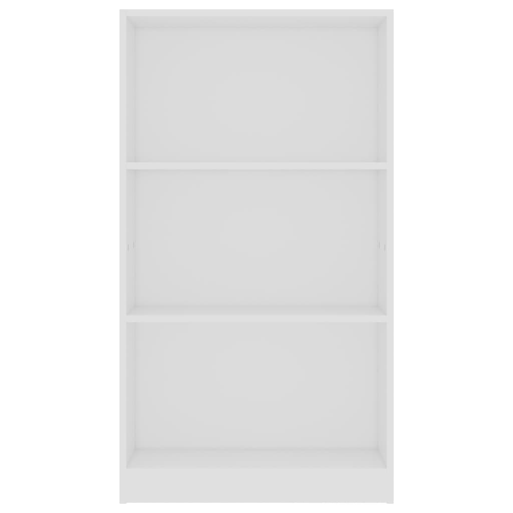 vidaXL خزانة كتب 3 طبقات أبيض 60×24×108 سم خشب حبيبي