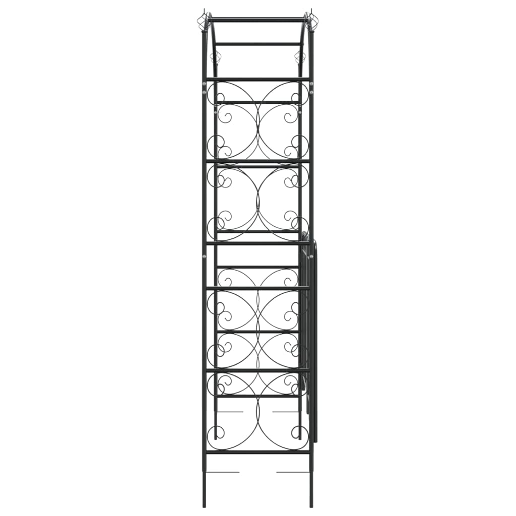 vidaXL قوس حديقة مع بوابة لون أسود 108×45×235 سم فولاذ