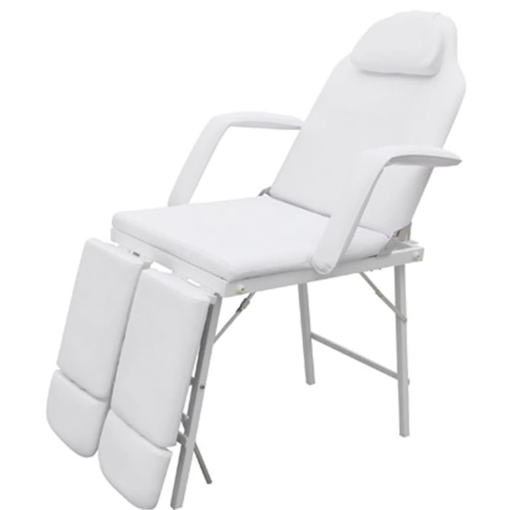 كرسي التدليك للعناية بالوجه جلد صناعي 185×78×76 سم أبيض vidaXL