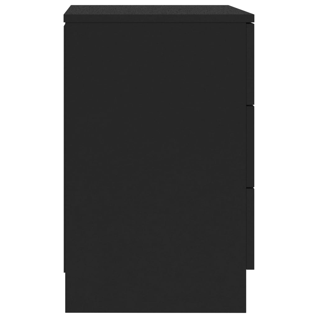 vidaXL خزانة سرير جانبية أسود 38×35×56 سم خشب مضغوط