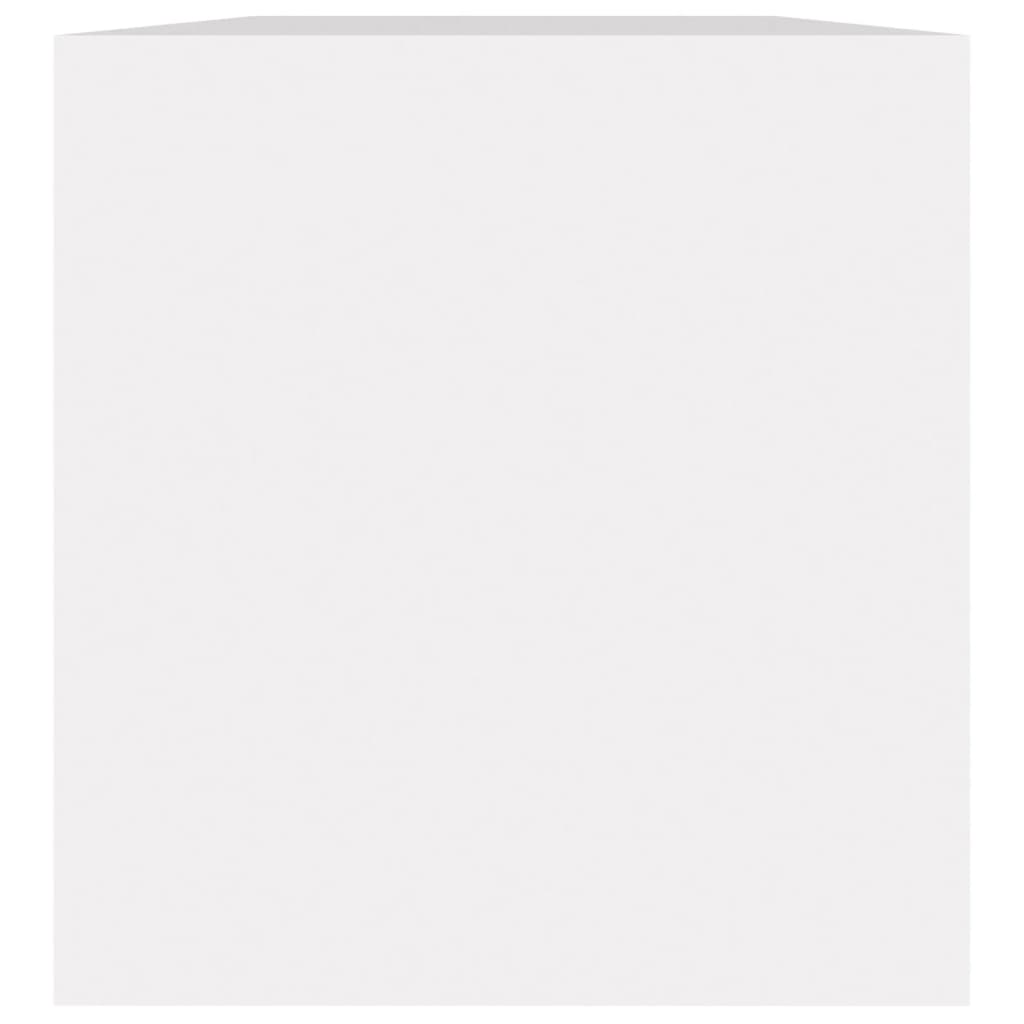 vidaXL صندوق تخزين فينيل أبيض 71×34×36 سم خشب حبيبي