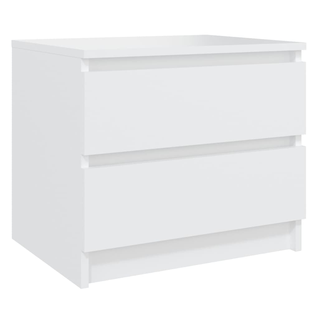 vidaXL خزانات سرير 2 ق أبيض 50×39×43.5 سم خشب صناعي